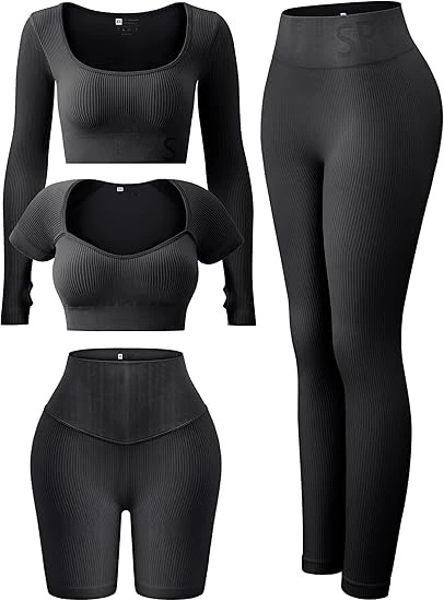 Sports Crop Tank Shorts Leggings Set Sports Crop Tank Shorts Leggings Set